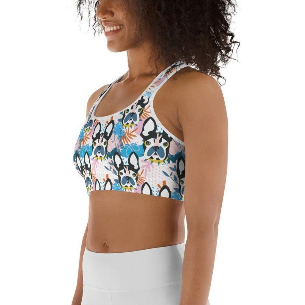 Cute Puppy Print Sports Bra