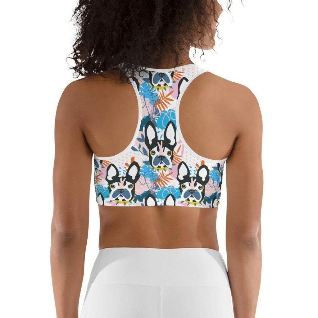 Cute Puppy Print Sports Bra