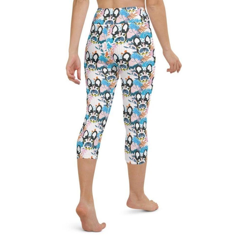 Cute Puppy Print Yoga Capris