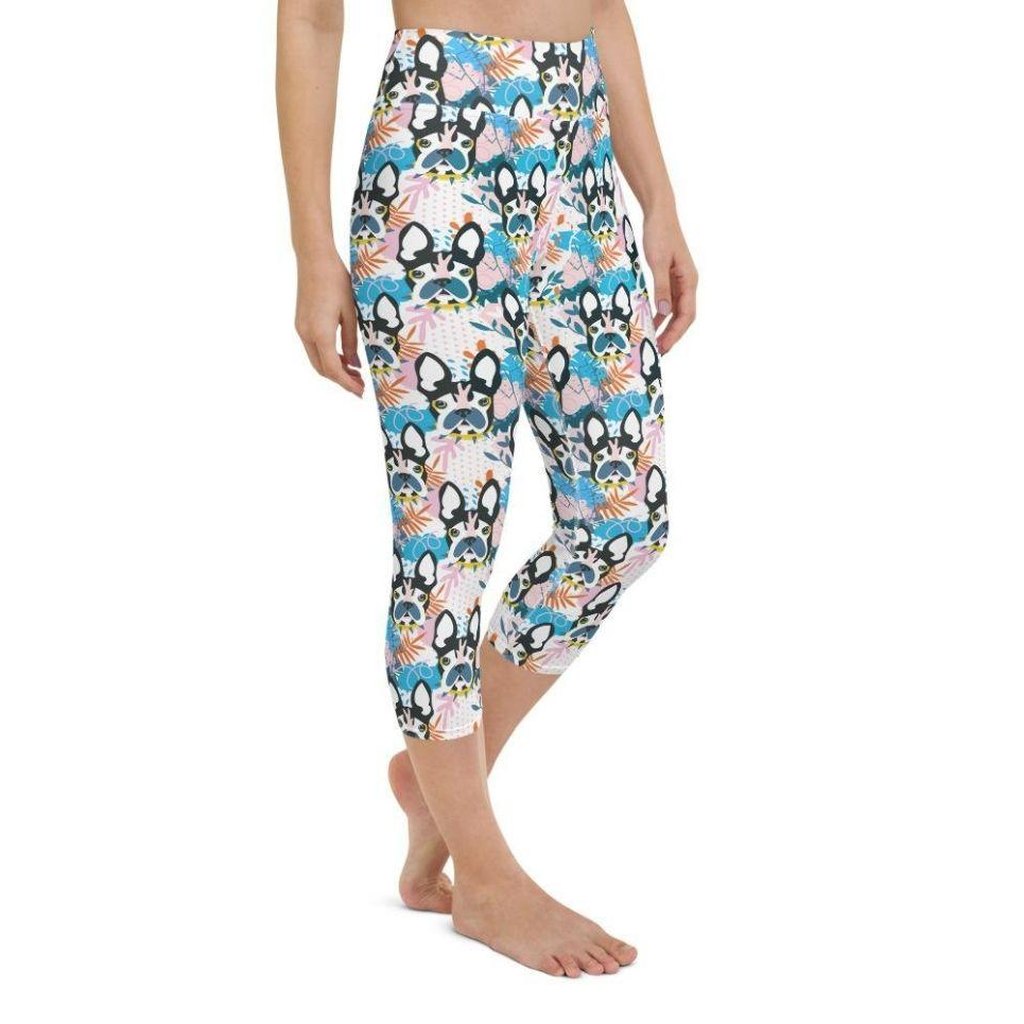 Cute Puppy Print Yoga Capris