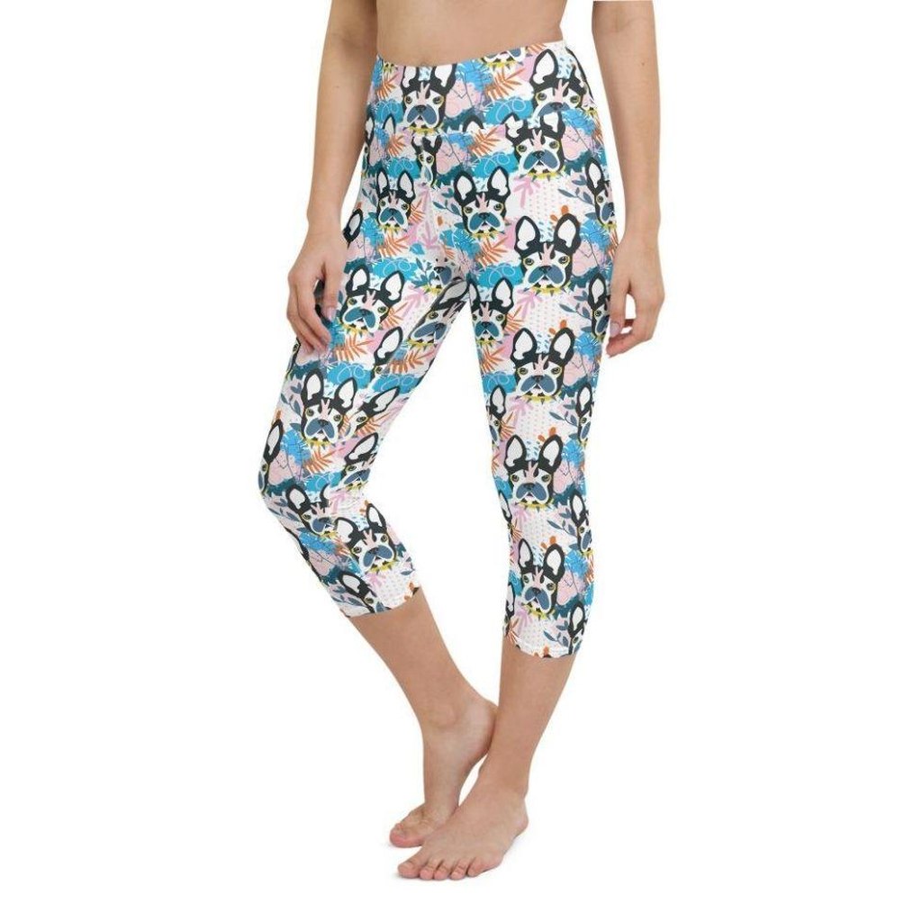 Cute Puppy Print Yoga Capris