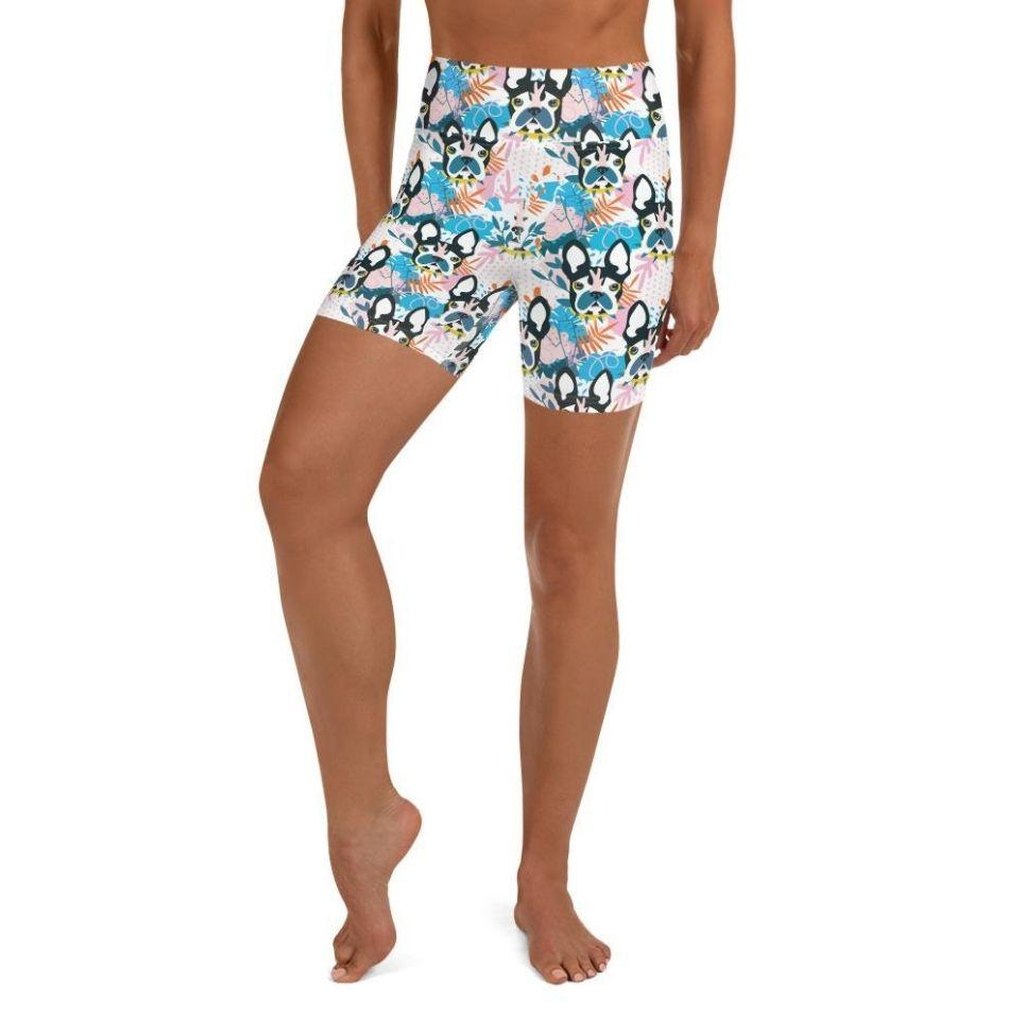Cute Puppy Print Yoga Shorts