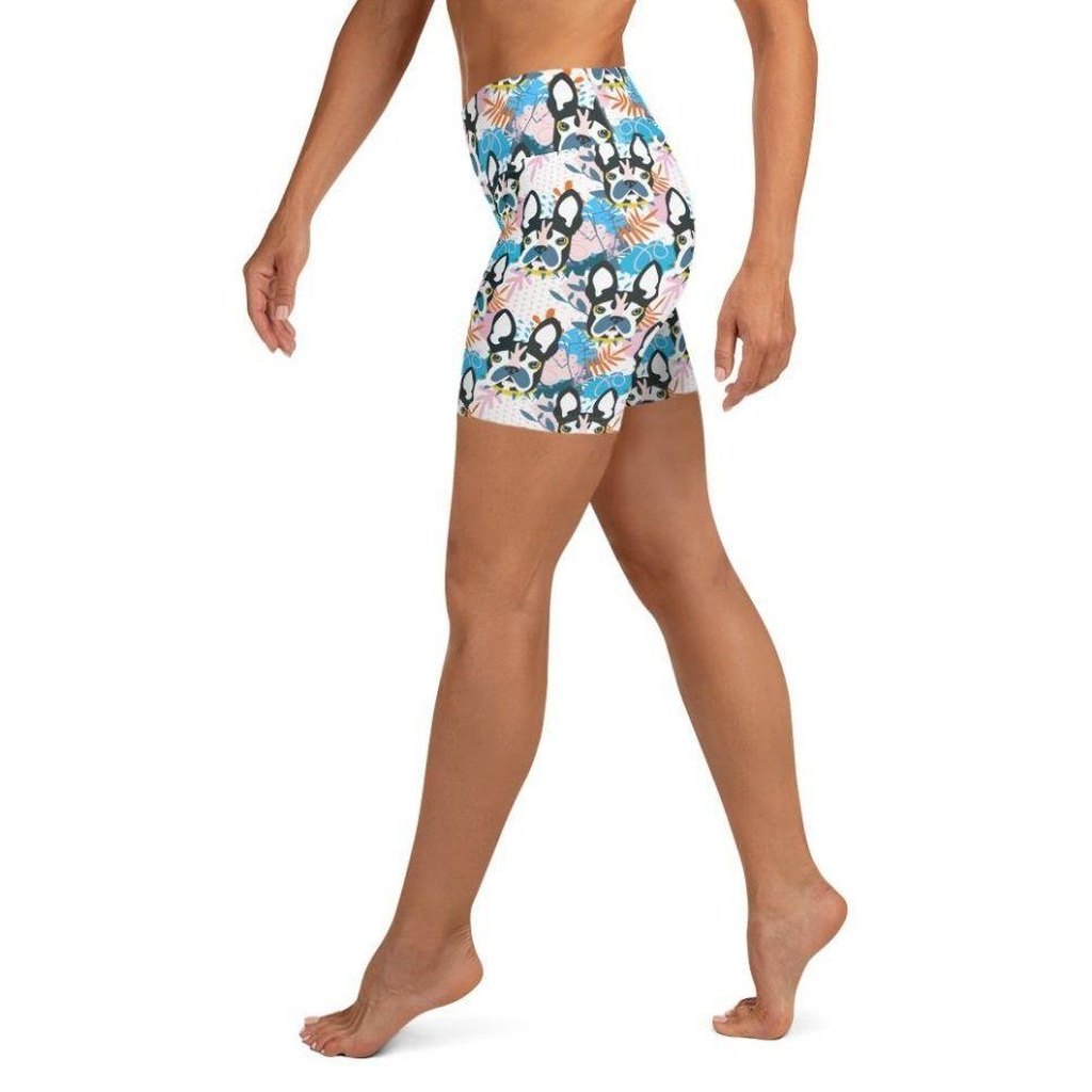 Cute Puppy Print Yoga Shorts