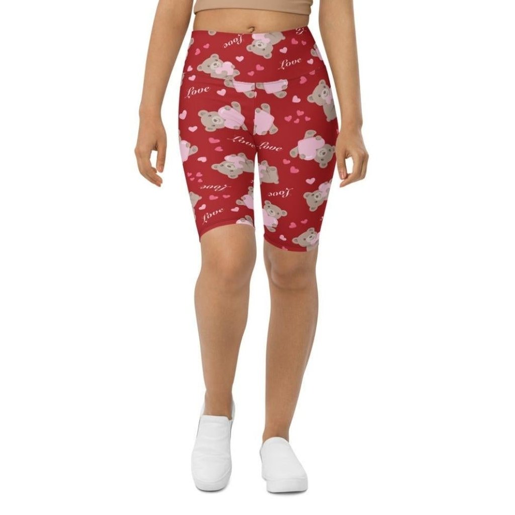 Cute Teddy Bear Biker Shorts