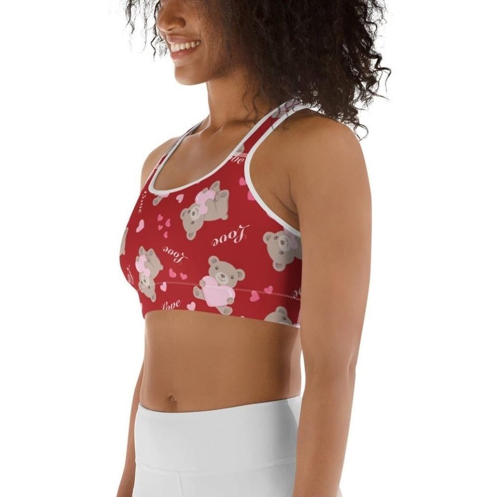Cute Teddy Bear Sports Bra