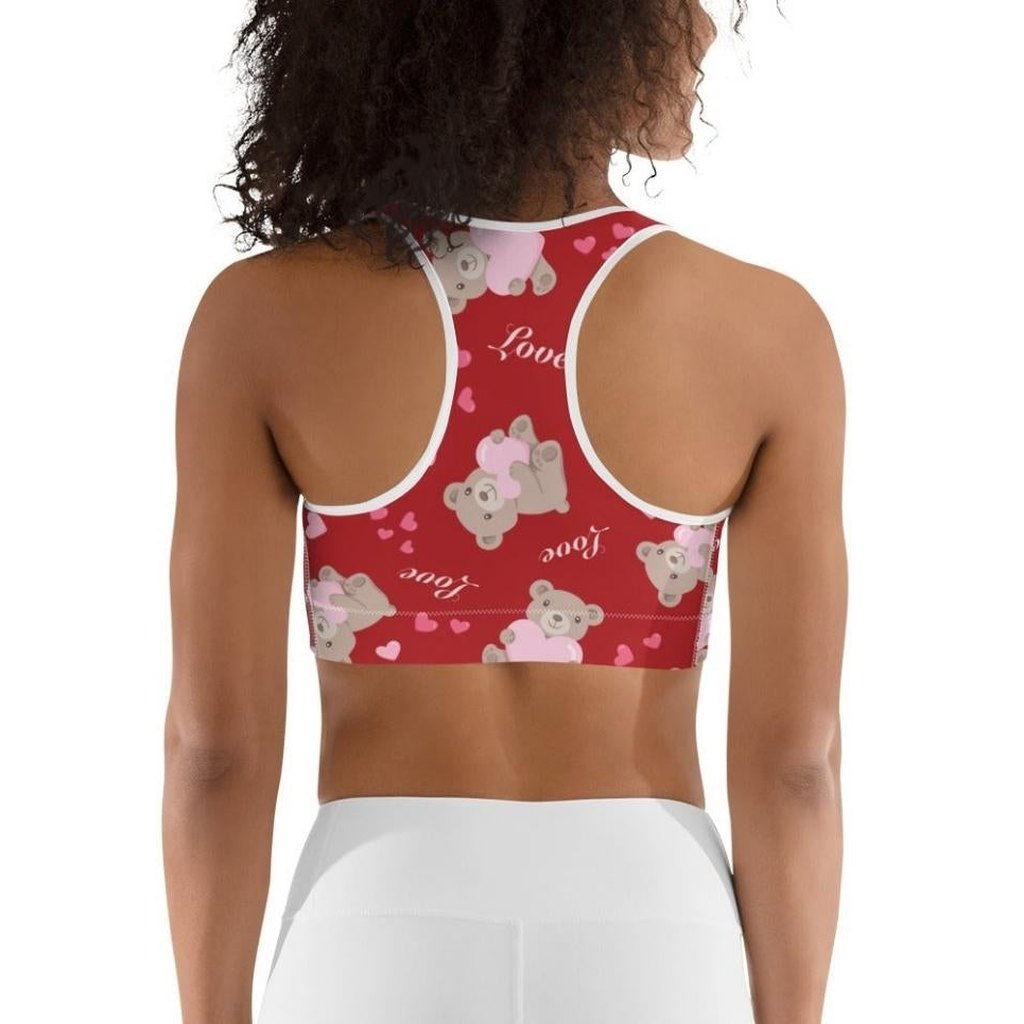 Cute Teddy Bear Sports Bra