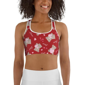 Cute Teddy Bear Sports Bra