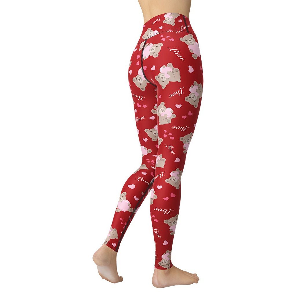 Cute Teddy Bear Yoga Leggings