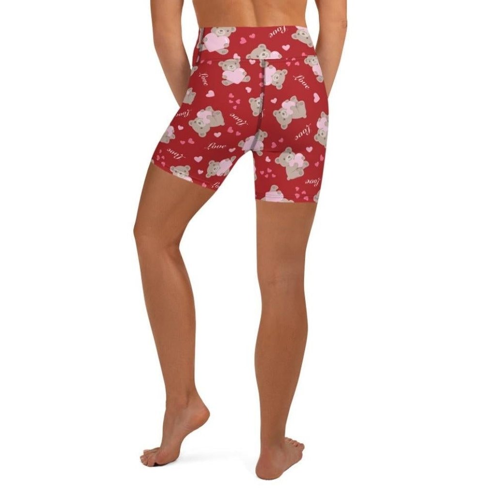 Cute Teddy Bear Yoga Shorts