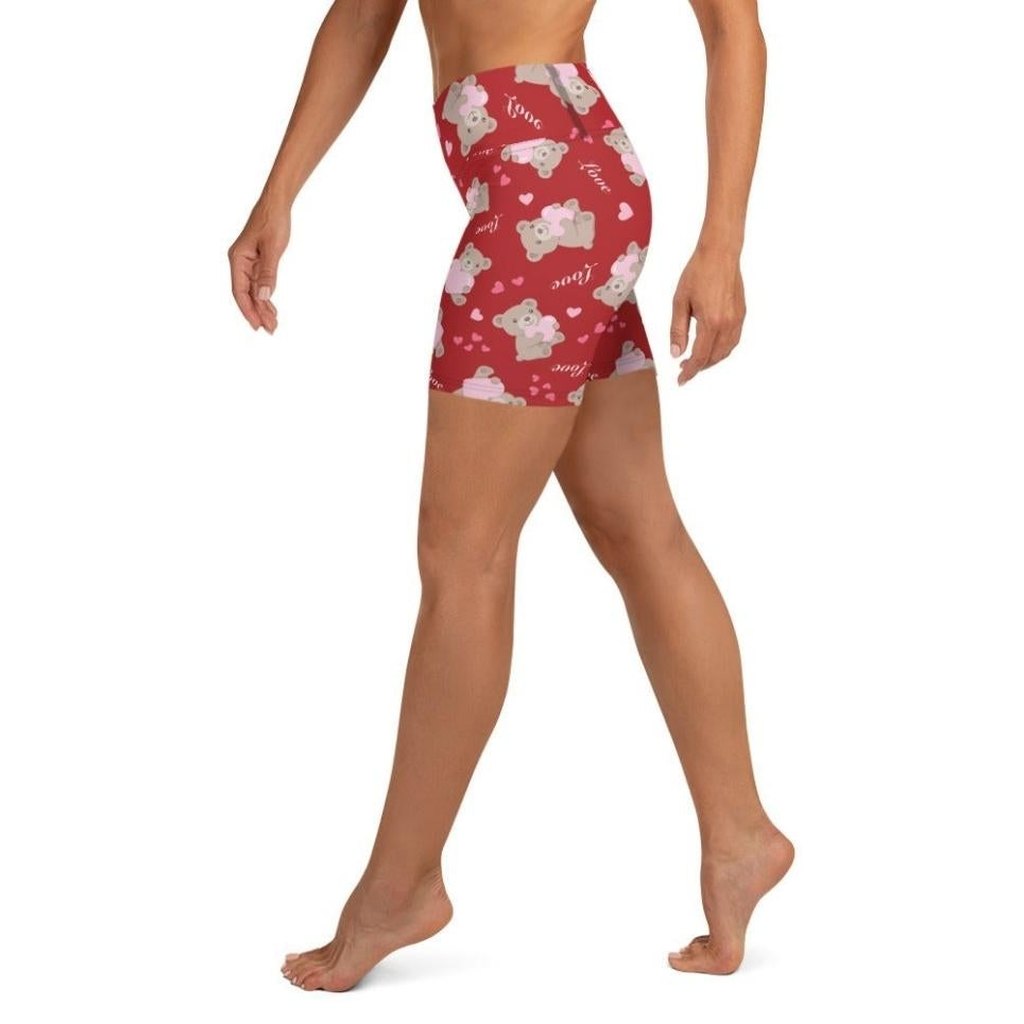 Cute Teddy Bear Yoga Shorts