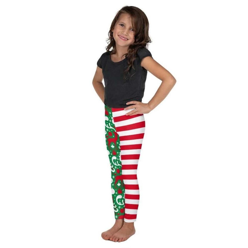 Cute Two Pattern Christmas Kid's Leggings