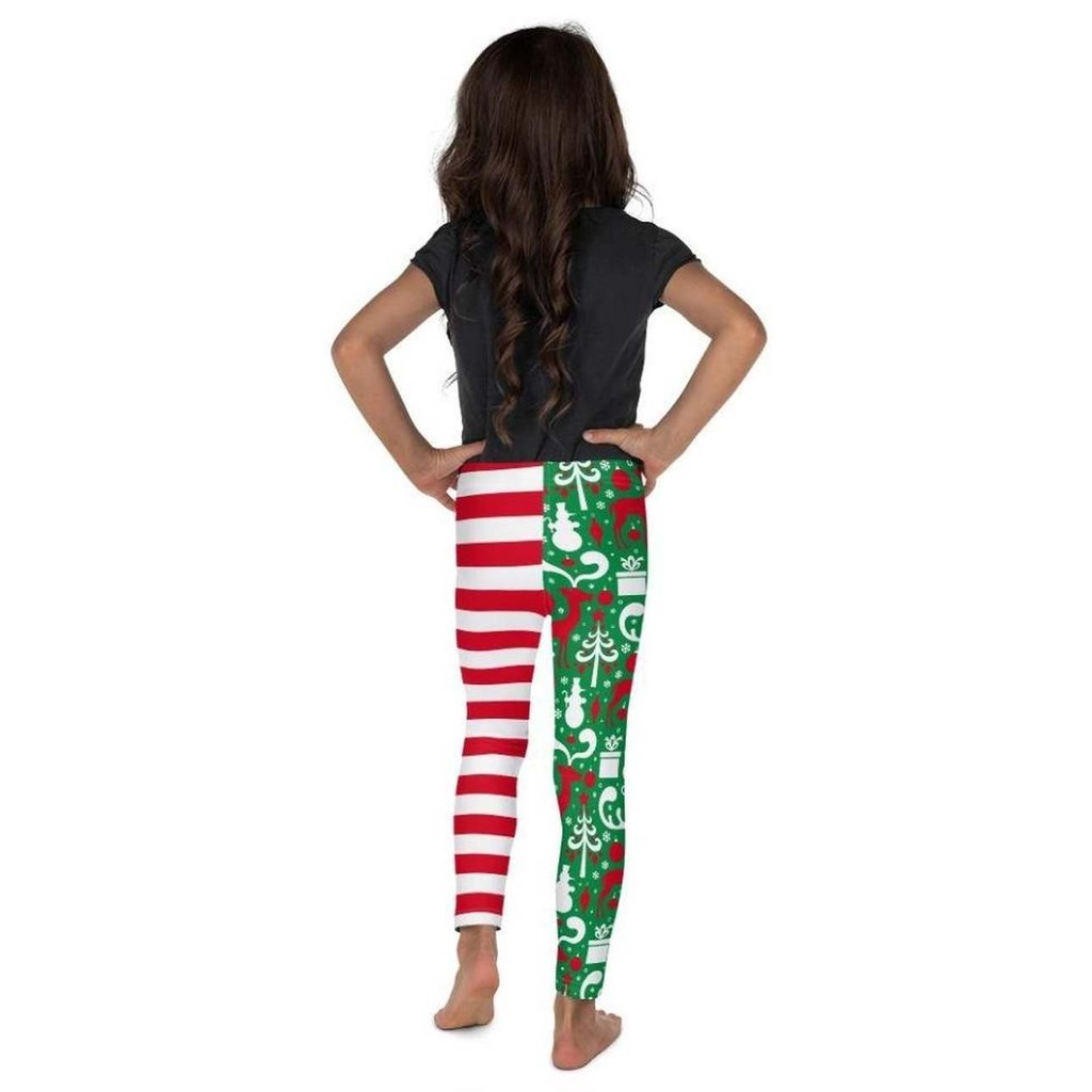 Cute Two Pattern Christmas Kid's Leggings