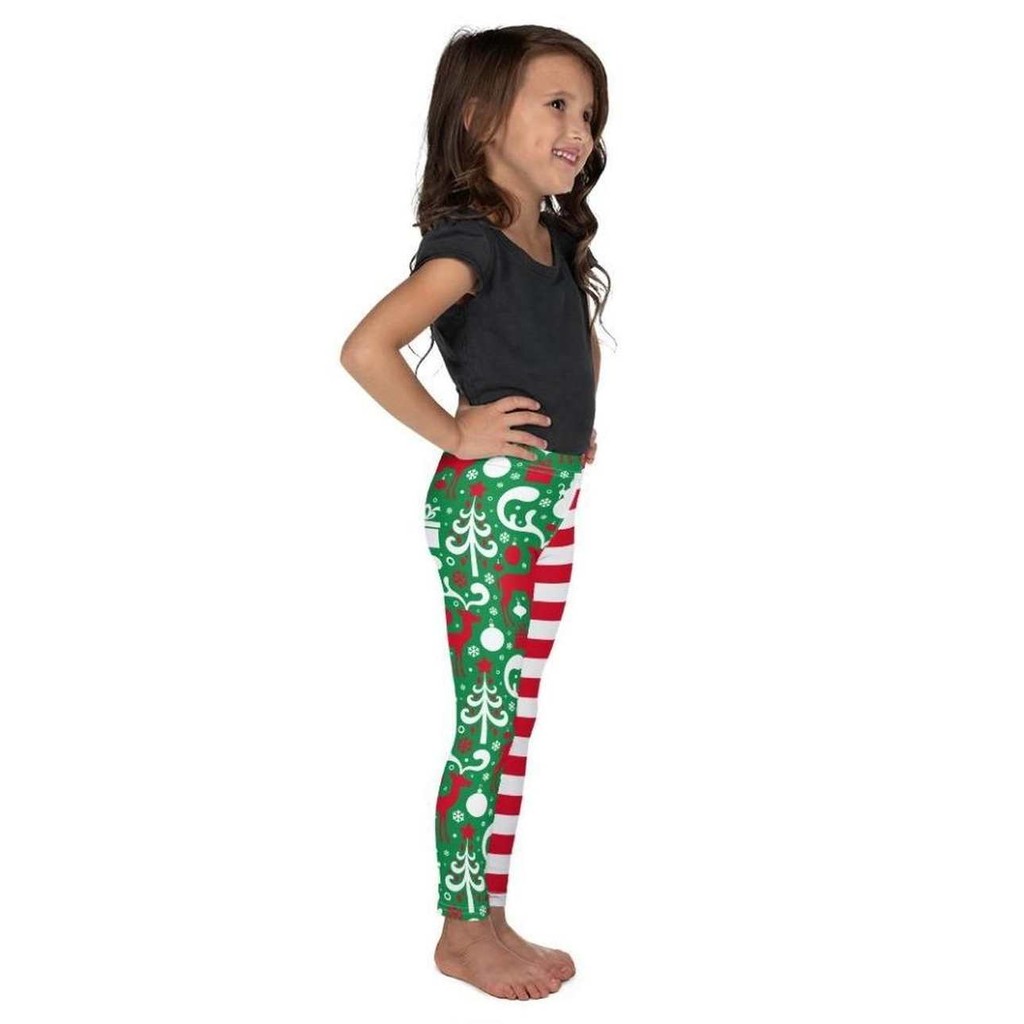 Cute Two Pattern Christmas Kid's Leggings