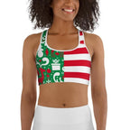 Cute Two Pattern Christmas Sports Bra