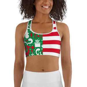 Cute Two Pattern Christmas Sports Bra