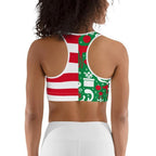 Cute Two Pattern Christmas Sports Bra