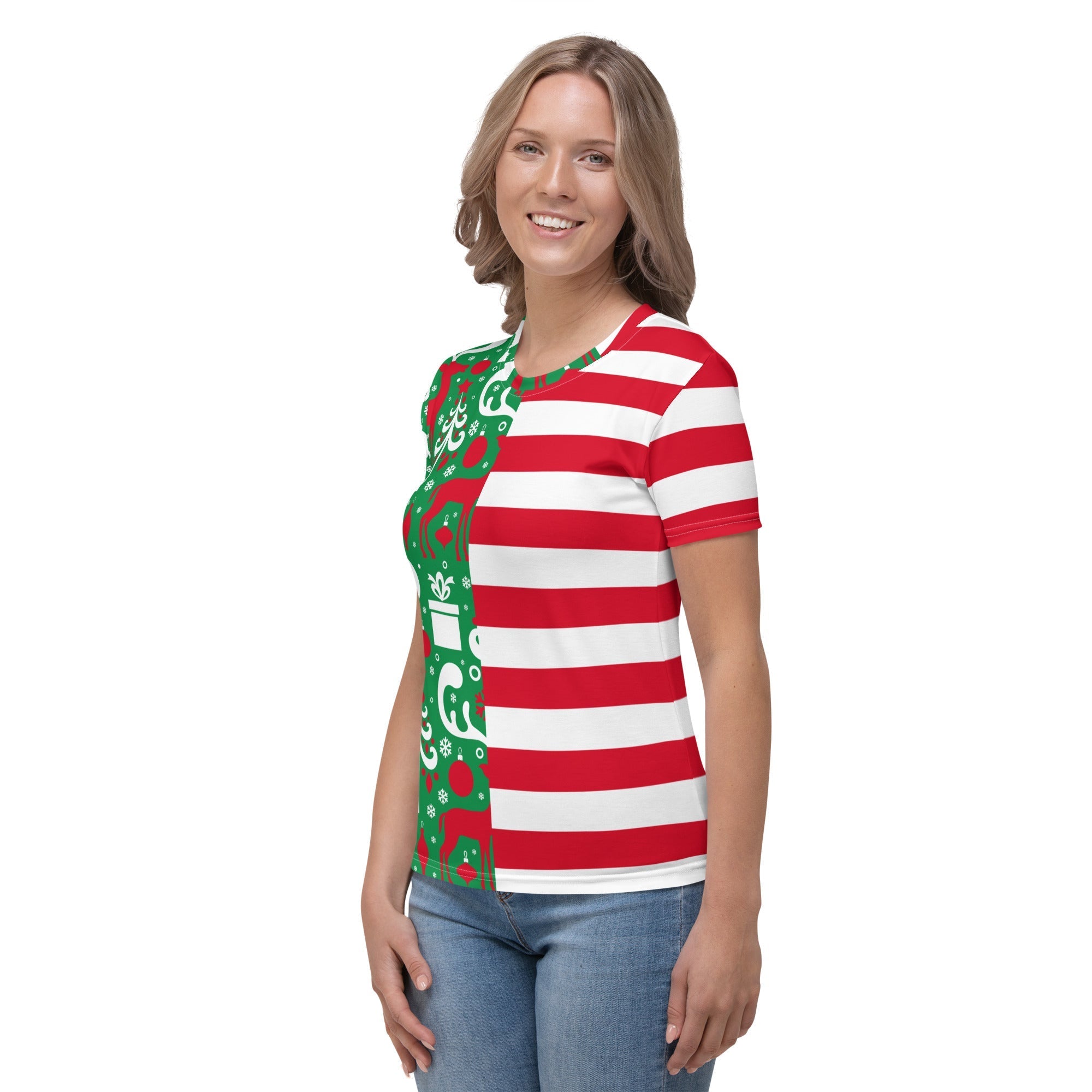 Cute Two Pattern Christmas T-shirt