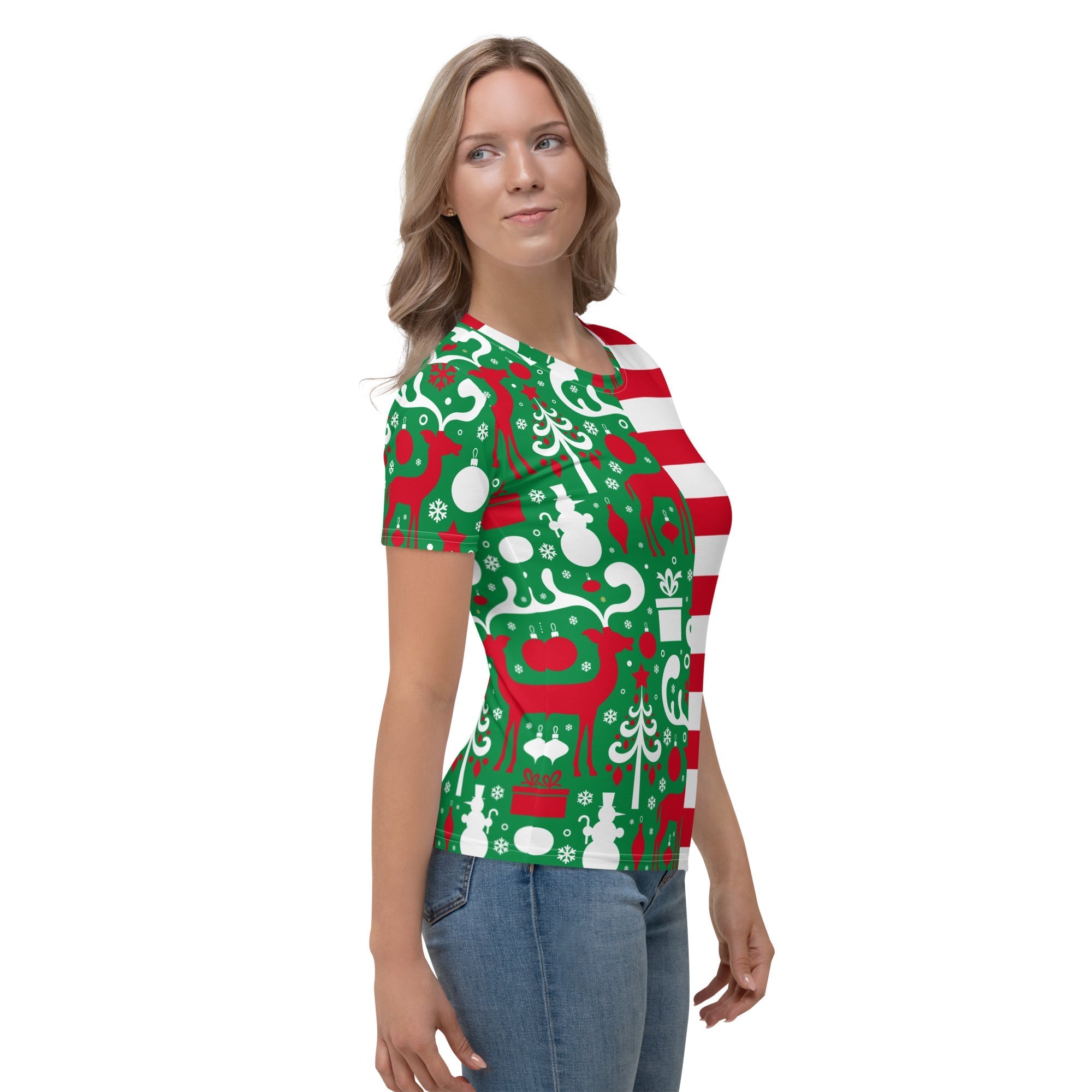 Cute Two Pattern Christmas T-shirt