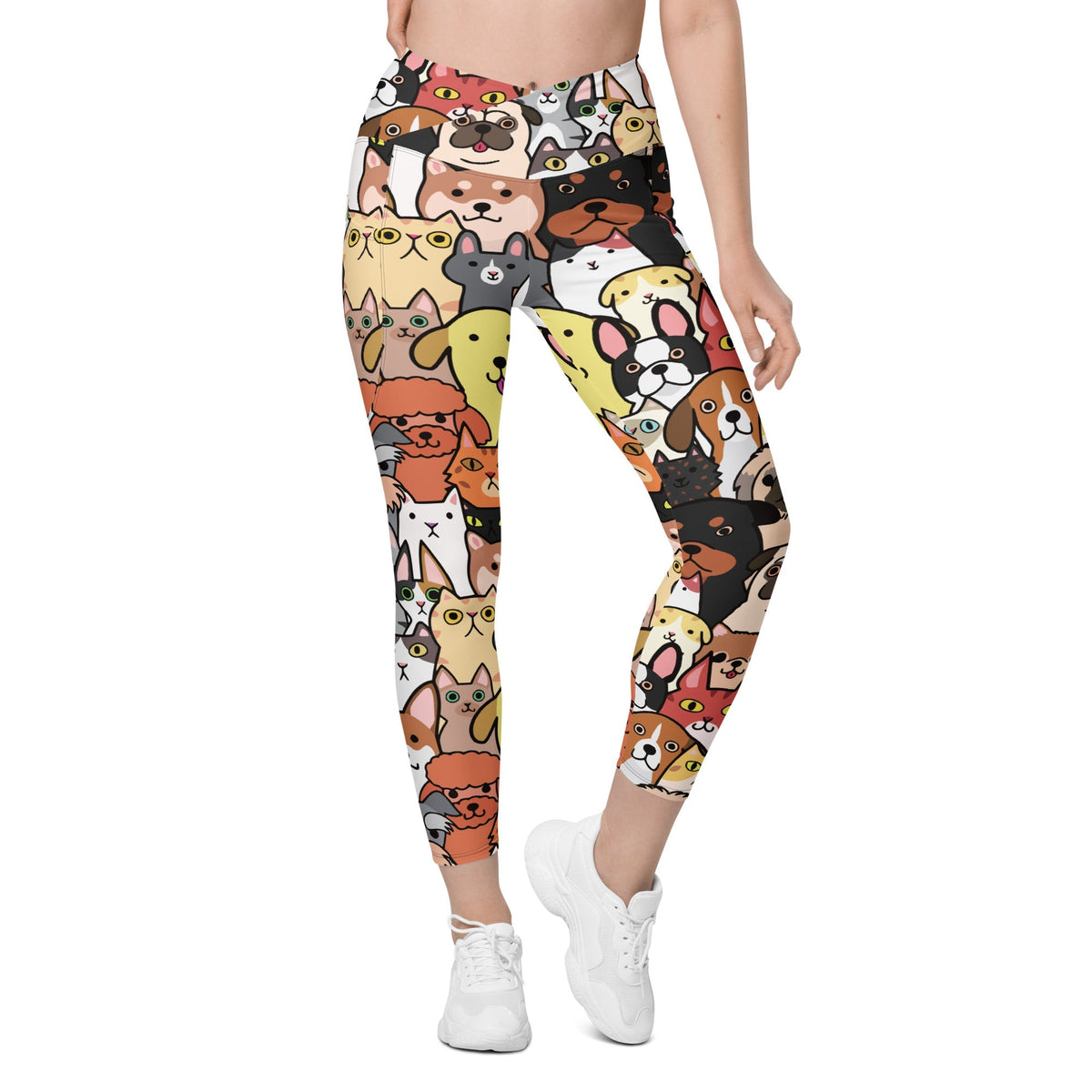 Crossover Leggings With Pockets