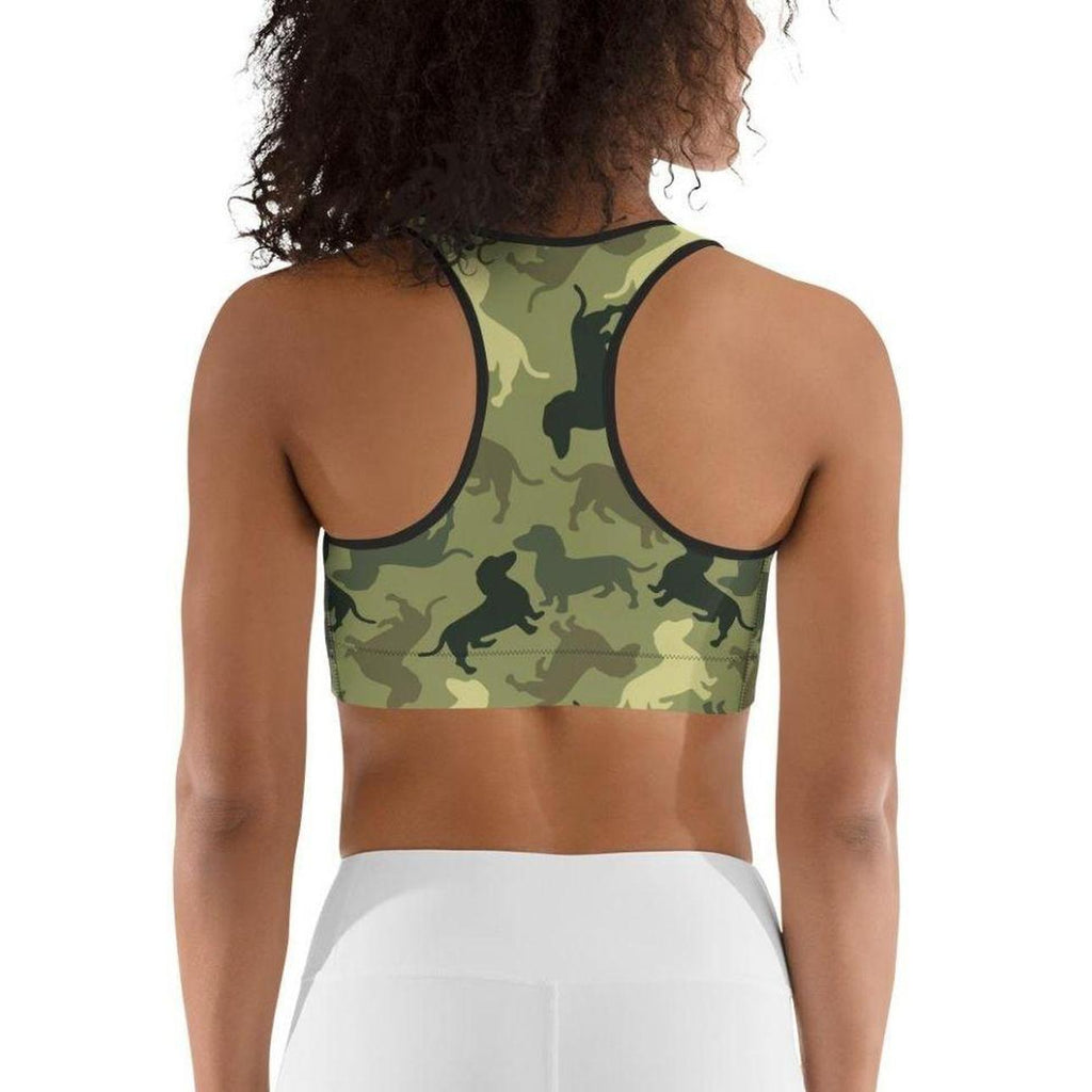 Dachshund Camo Sports Bra