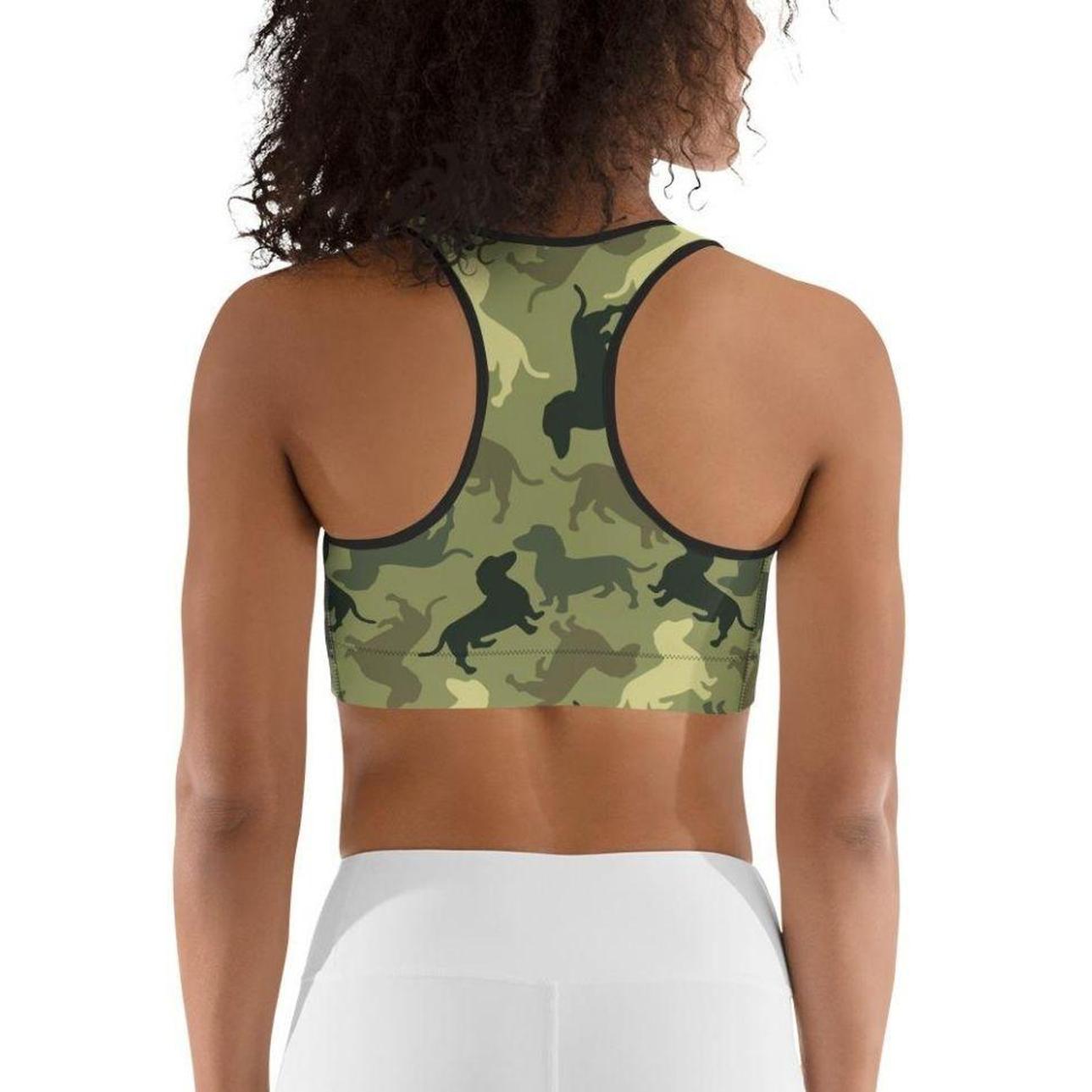 Dachshund Camo Sports Bra