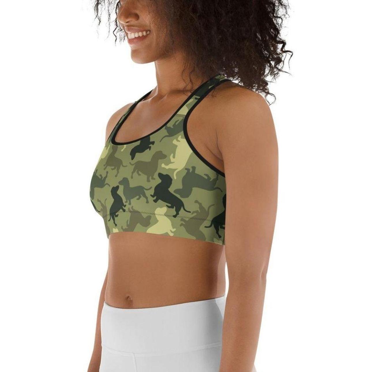 Dachshund Camo Sports Bra