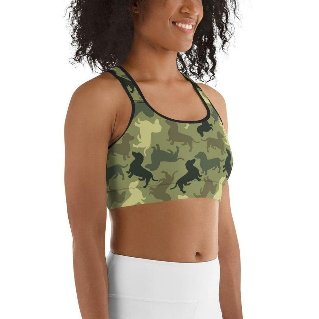 Dachshund Camo Sports Bra