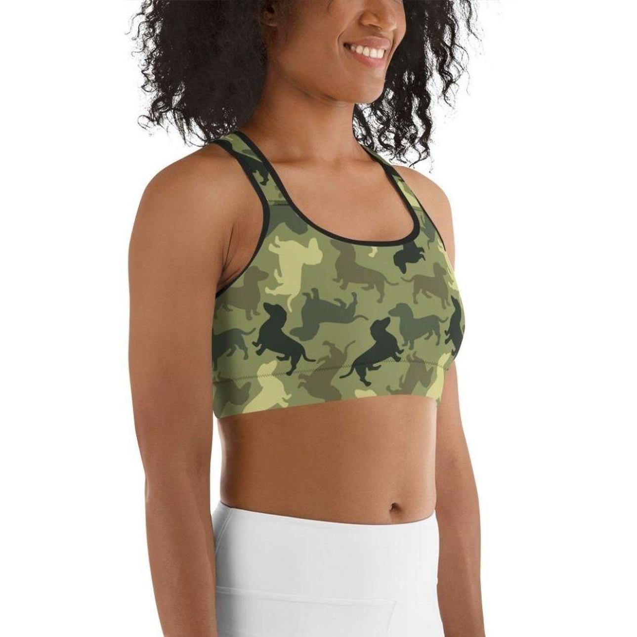Dachshund Camo Sports Bra