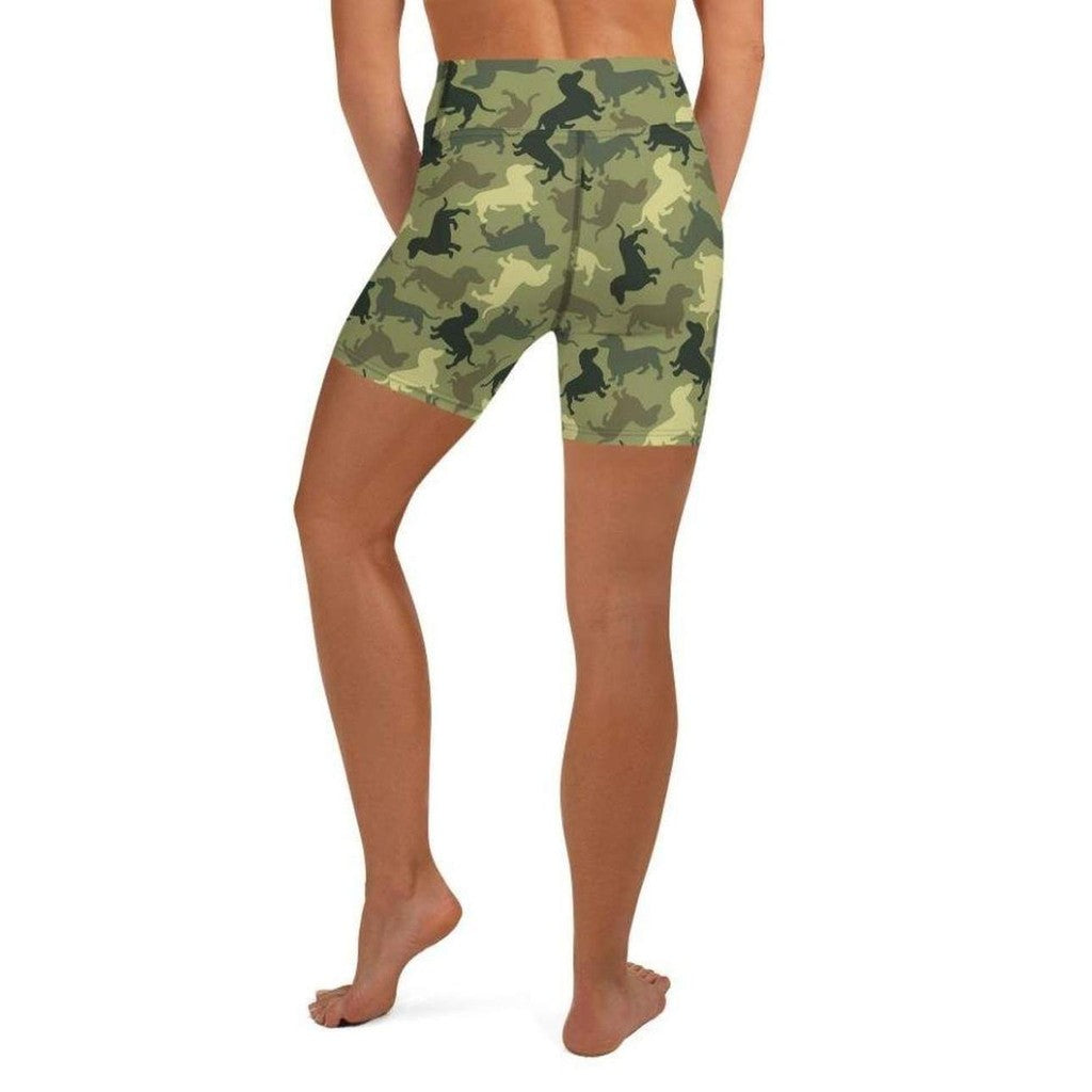 Dachshund Camo Yoga Shorts