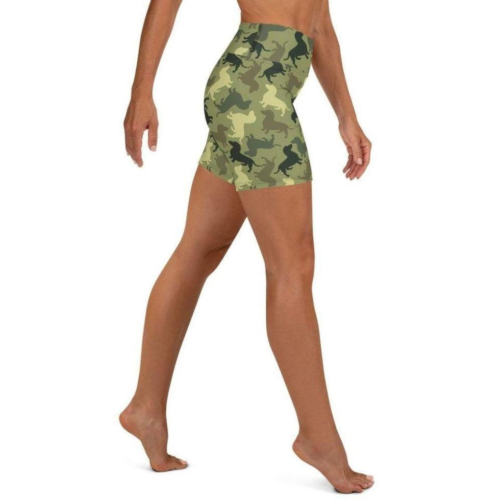 Dachshund Camo Yoga Shorts