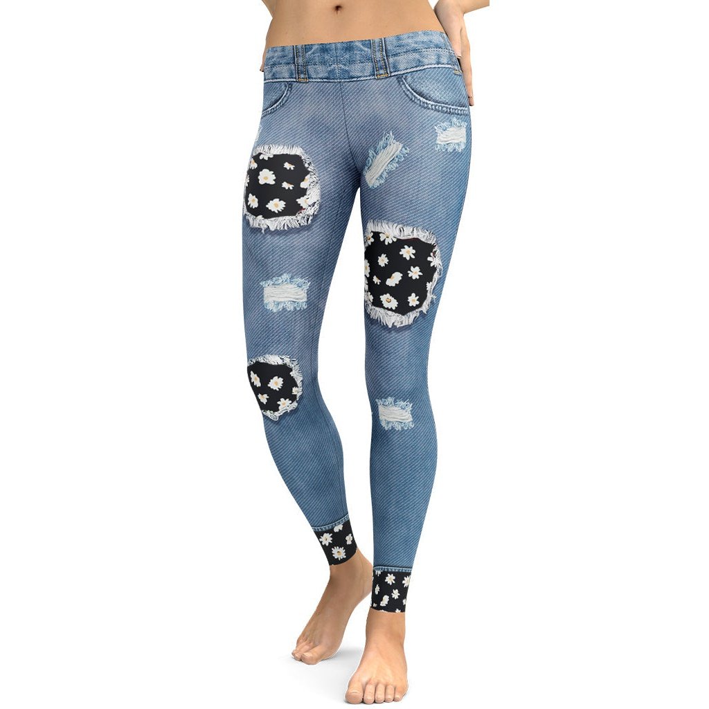 Daisy Denim Leggings