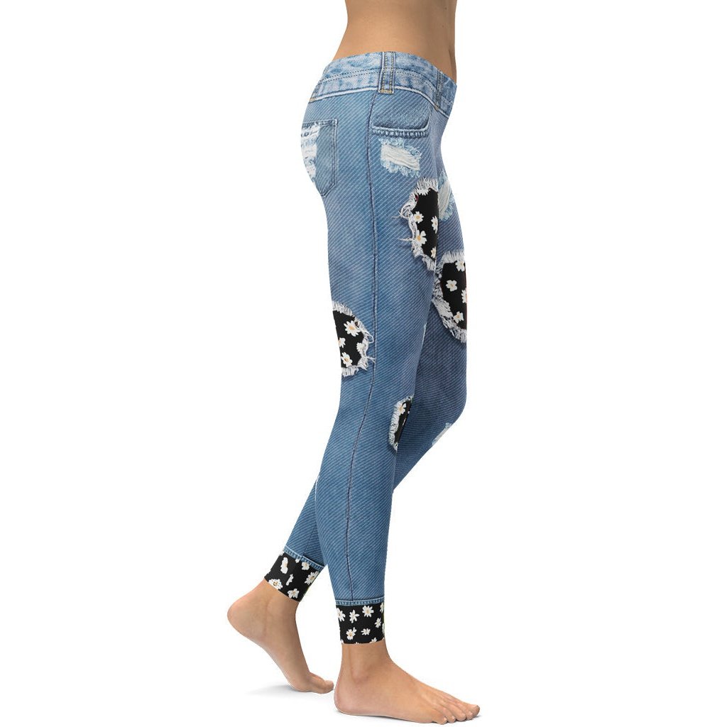 Daisy Denim Leggings