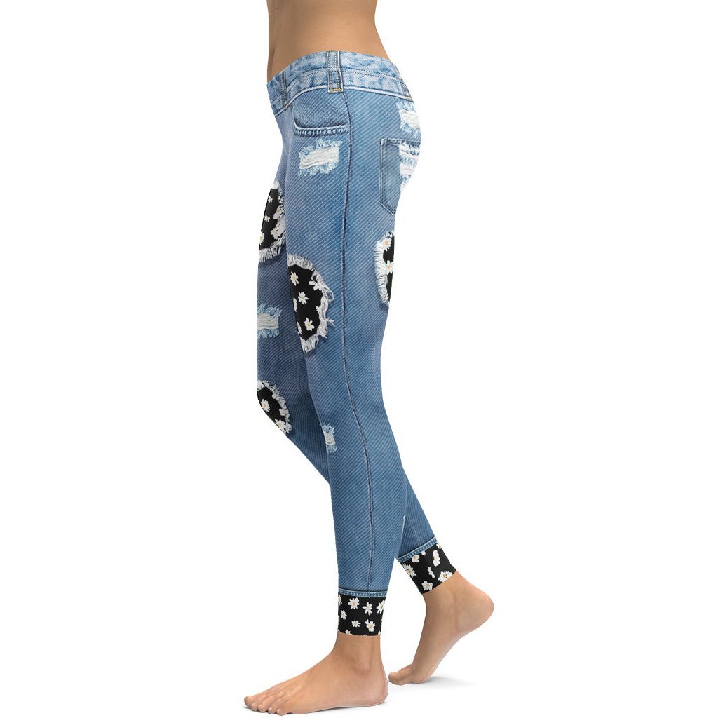 Daisy Denim Leggings