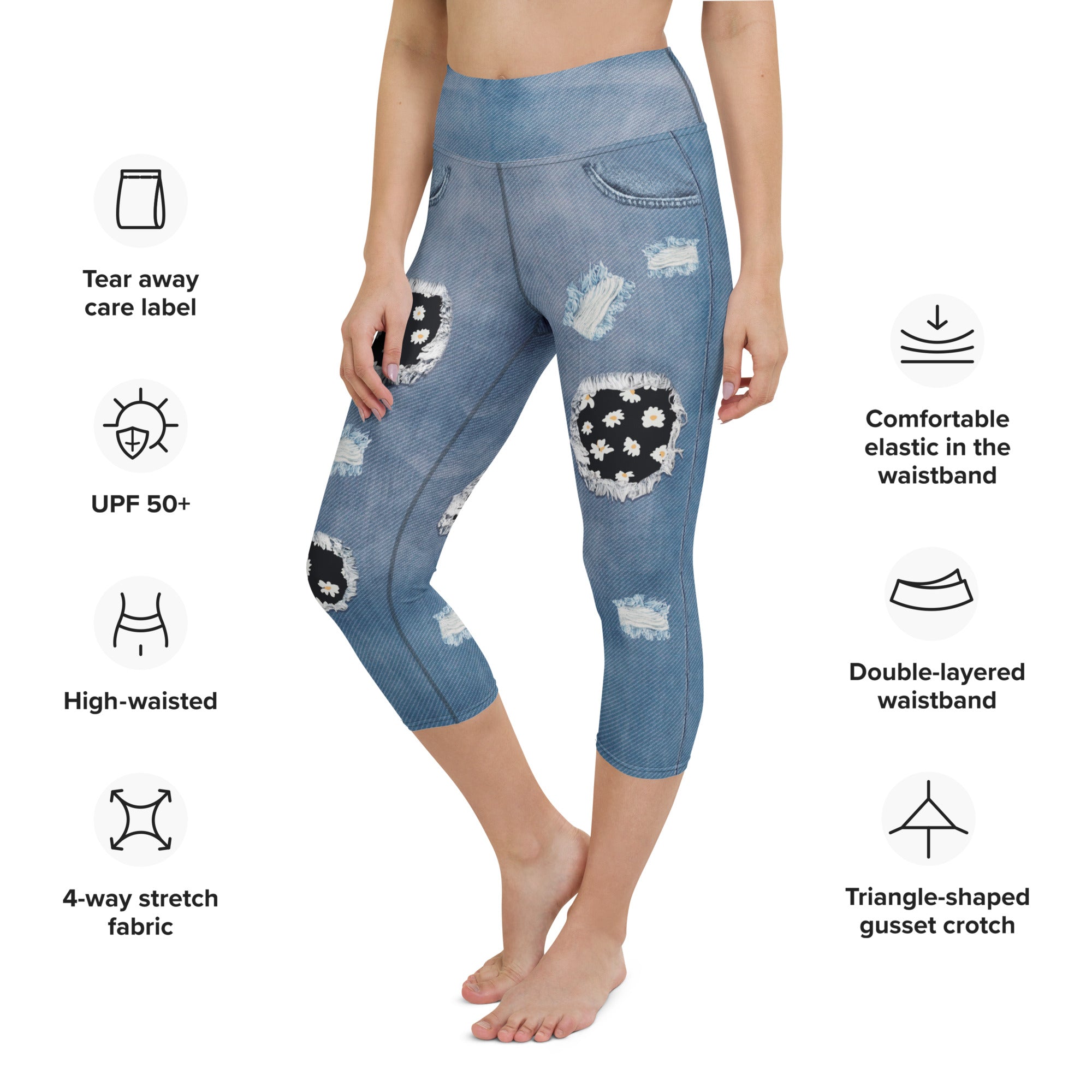 Daisy Denim Yoga Capris