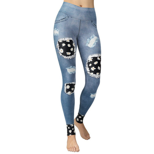 Daisy Denim Yoga Leggings