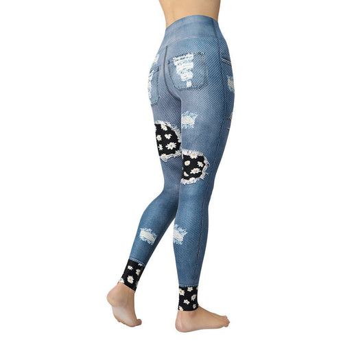 Daisy Denim Yoga Leggings