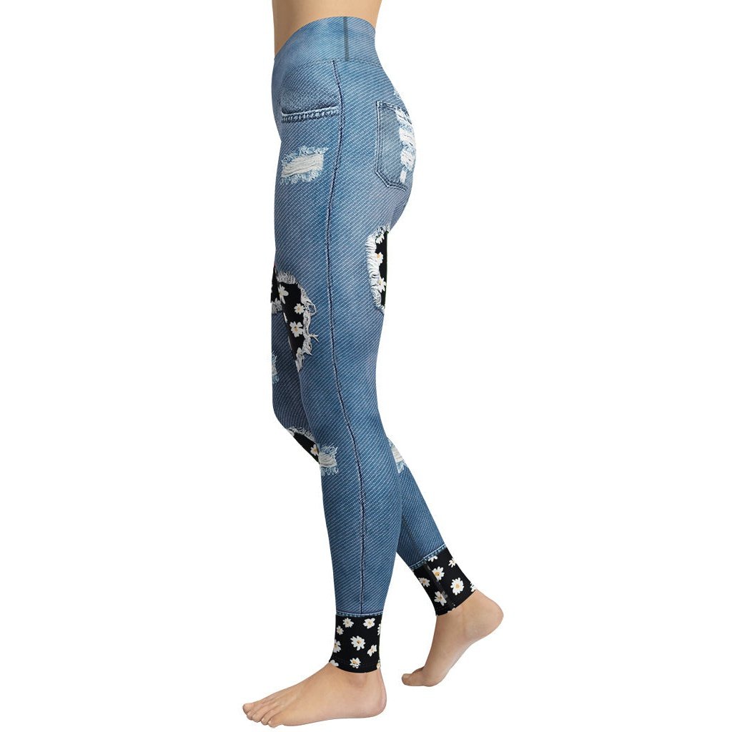 Daisy Denim Yoga Leggings