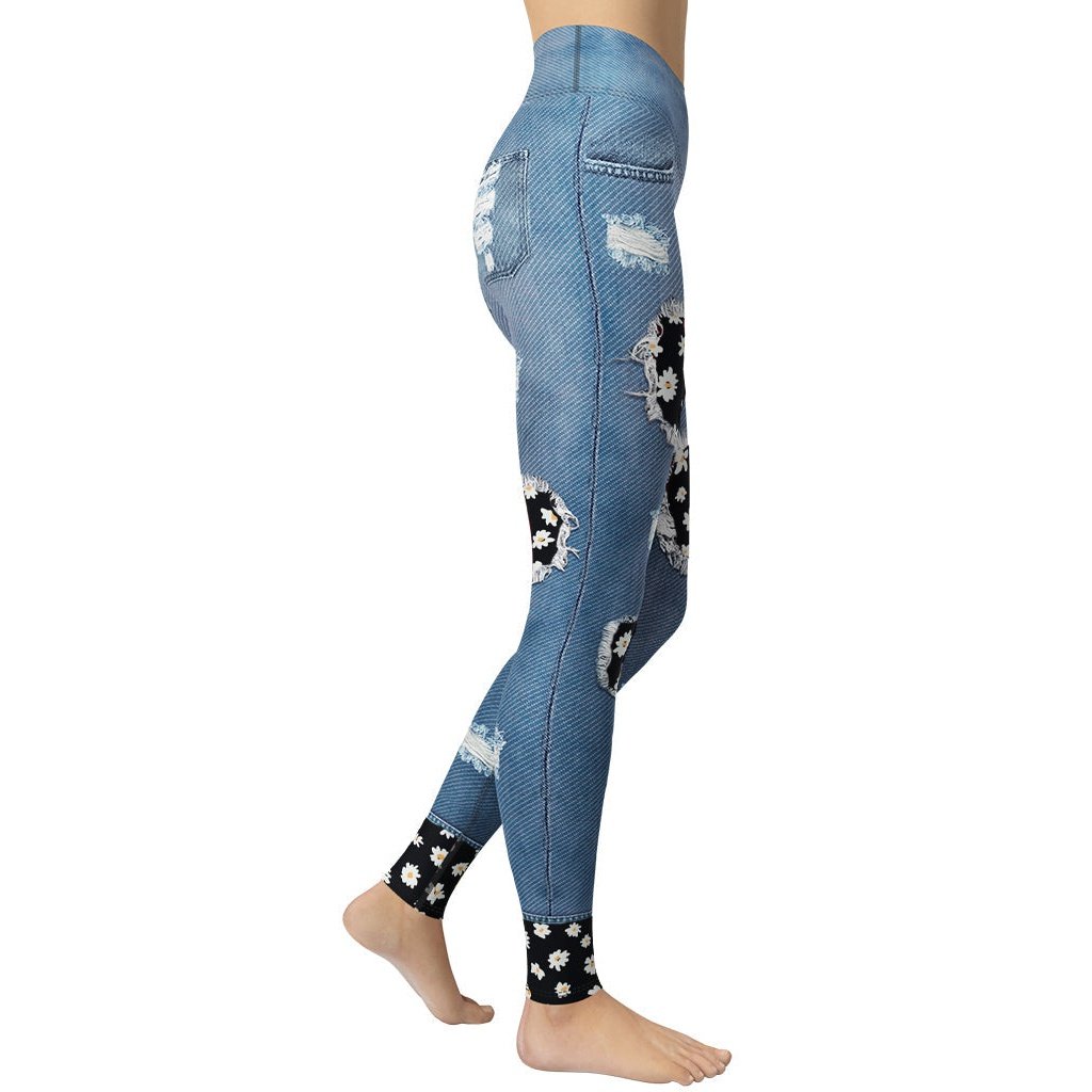 Daisy Denim Yoga Leggings