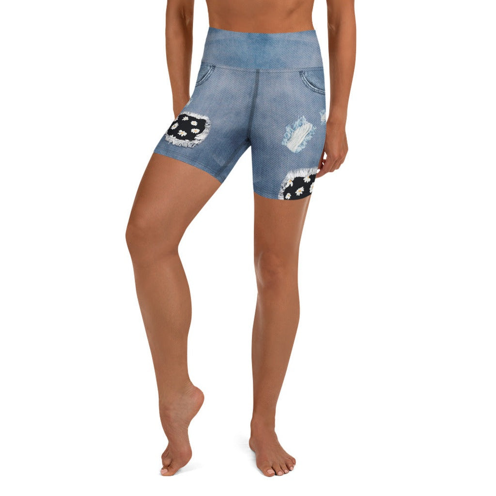 Daisy Denim Yoga Shorts