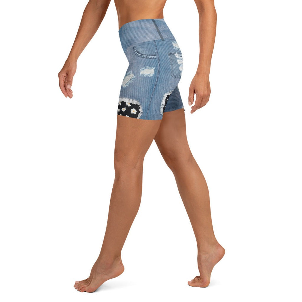 Daisy Denim Yoga Shorts