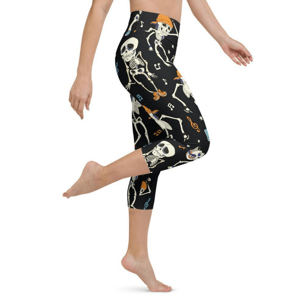 Dancing Skeletons Yoga Capris