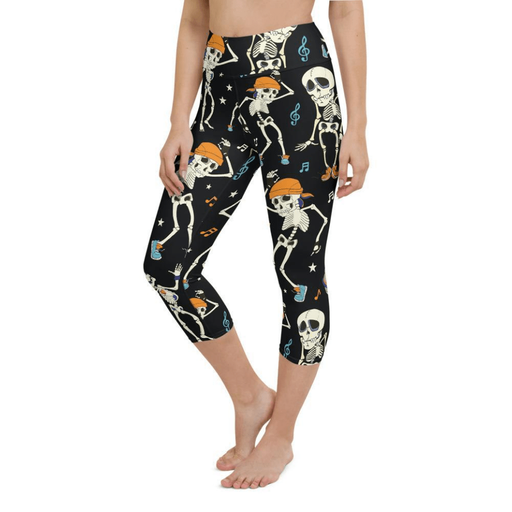 Dancing Skeletons Yoga Capris
