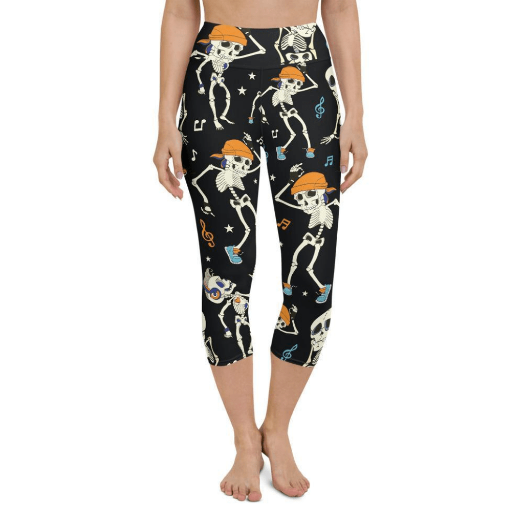 Dancing Skeletons Yoga Capris