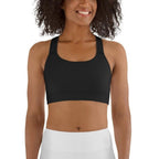 Dark Charcoal Black Sports Bra