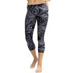 Dark Monochrome Marble Capris