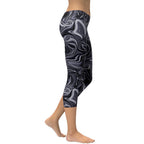 Dark Monochrome Marble Capris