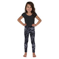 Dark Monochrome Marble Kid's Leggings