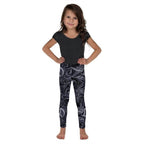 Dark Monochrome Marble Kid's Leggings