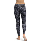 Dark Monochrome Marble Leggings