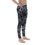 Dark Monochrome Marble Men's Leggings